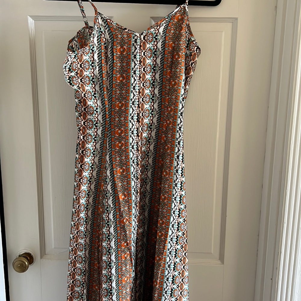 Allover Print Slit Hem Cami Dress